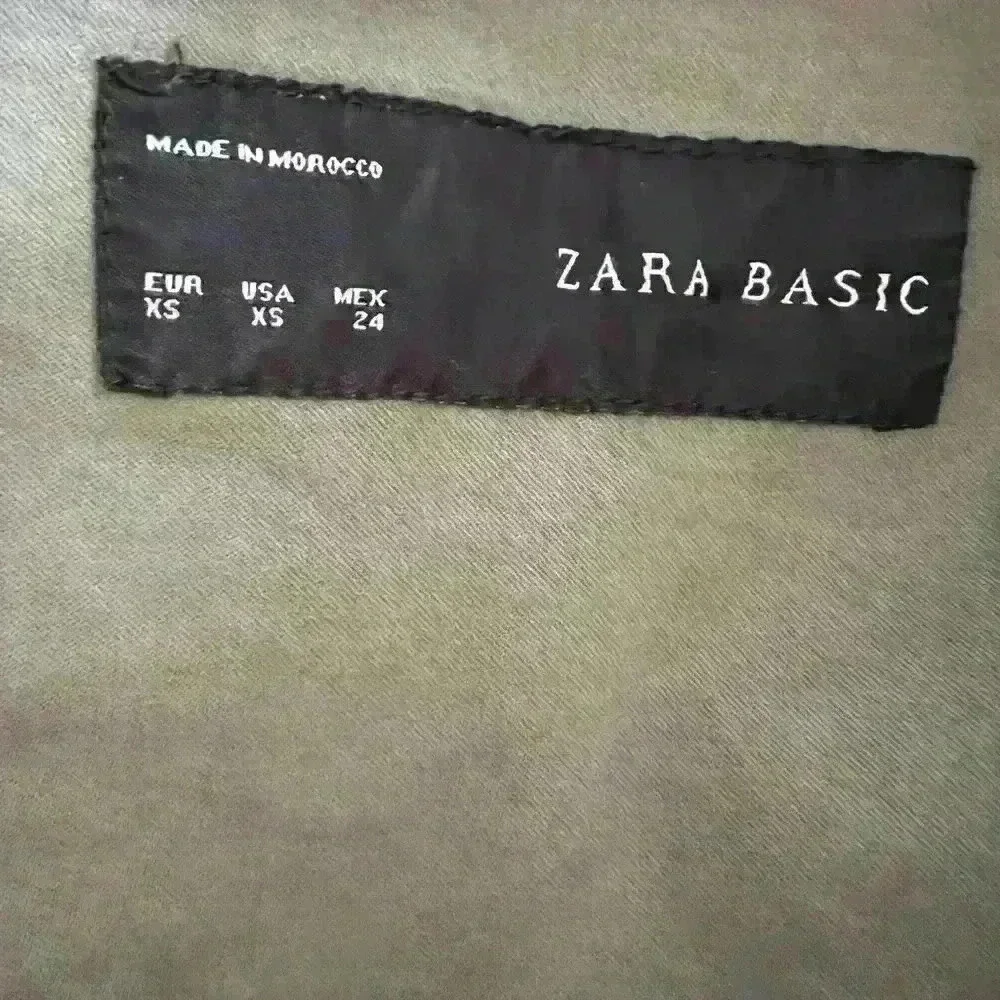 Zara Basic utility army military jacket, size xs, olive army green